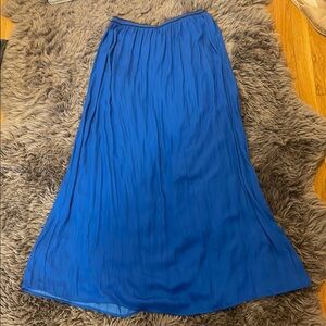Zara Black and Blue Pleated Maxi Skirt Casual Resort Wear